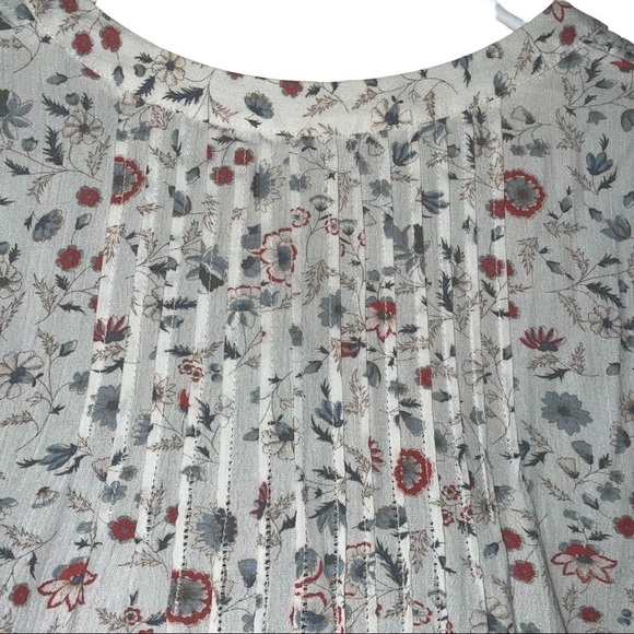 AG adriano goldshmeid lightweight white boho floral long sleeve top - Picture 6 of 8